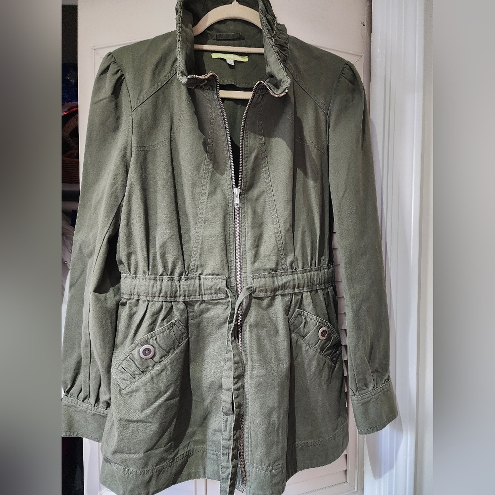 Gianni Bini Tie Waist Olive Green Jacket S